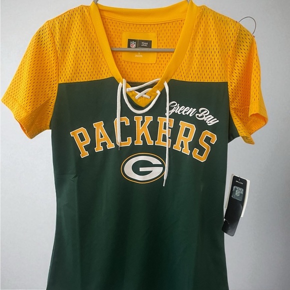 NWT Green Bay Packers Women’s Mesh Jersey Top Size Small Fan Gear - Picture 3 of 6
